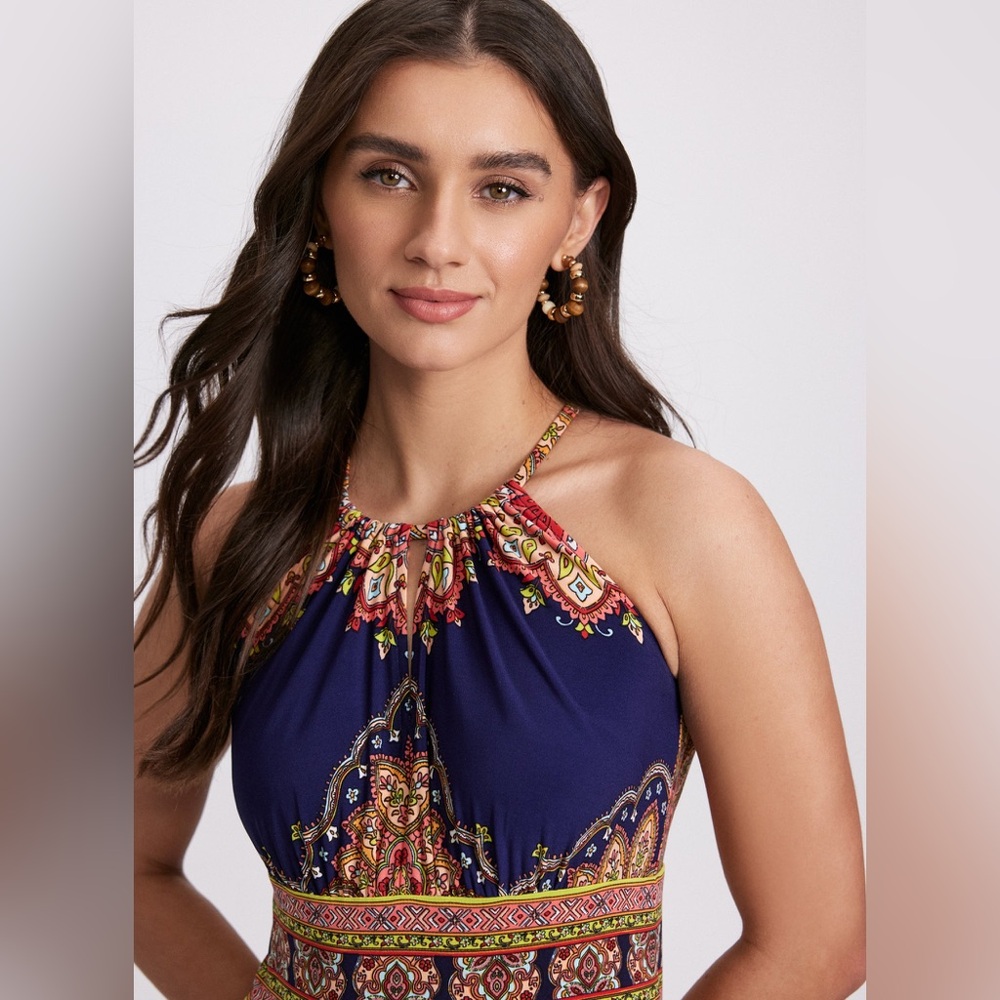 Maxi Summer Dress Paisley Design. Bold. Colorful